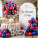 Red Blue Black Balloons Set,50pcs 12inch Dark Royal Blue Black Red Latex Balloon with Confetti Balloon for Graduation Anniversary Man Birthday Party Decoration