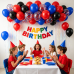 Red Blue Black Balloons Set,50pcs 12inch Dark Royal Blue Black Red Latex Balloon with Confetti Balloon for Graduation Anniversary Man Birthday Party Decoration