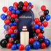 Red Blue Black Balloons Set,50pcs 12inch Dark Royal Blue Black Red Latex Balloon with Confetti Balloon for Graduation Anniversary Man Birthday Party Decoration