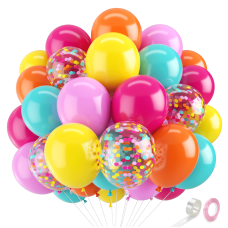 Rainbow Balloons Set,50pcs 12inch Assorted Colorful Balloons Orange Yellow Hot Pink Balloons Teal Blue Dark Pink Balloon with Colorful Confetti Balloon for Birthday Wedding Summer Party Decor Rainbow Balloons Set,50pcs 12inch Assorted Colorful Balloons Orange Yellow Hot Pink Balloons Teal Blue Dark Pink Balloon with Colorful Confetti Balloon for Birthday Wedding Summer Party Decor