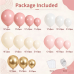 Pink White Sand Gold Balloons Arch Kit, Latex, Party Decorations Dark/Pastel/Light Pink White Cream Chrome Gold Balloon Garland, for Valentine's Day Princess Birthday Wedding Party Decor