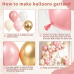 Pink White Sand Gold Balloons Arch Kit, Latex, Party Decorations Dark/Pastel/Light Pink White Cream Chrome Gold Balloon Garland, for Valentine's Day Princess Birthday Wedding Party Decor