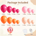 Hot Pink Orange Balloons Arch Kit, Latex, Confettiti, Party Decor Pastel/Light Orange Pink and Hot Pink Balloon Garland, for Birthday Wedding Hawaiian Beach Party Decorations