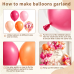 Hot Pink Orange Balloons Arch Kit, Latex, Confettiti, Party Decor Pastel/Light Orange Pink and Hot Pink Balloon Garland, for Birthday Wedding Hawaiian Beach Party Decorations