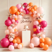 Hot Pink Orange Balloons Arch Kit, Latex, Confettiti, Party Decor Pastel/Light Orange Pink and Hot Pink Balloon Garland, for Birthday Wedding Hawaiian Beach Party Decorations