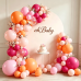 Hot Pink Orange Balloons Arch Kit, Latex, Confettiti, Party Decor Pastel/Light Orange Pink and Hot Pink Balloon Garland, for Birthday Wedding Hawaiian Beach Party Decorations