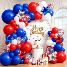 Red White and Blue Balloons Arch Kit with Star, Patriotic Decor Dark Blue Red White Balloons with Silver Star Balloon, for 4th of July Memorial Veterans Day Graduation Birthday Decor Red White and Blue Balloons Arch Kit with Star, Patriotic Decor Dark Blue Red White Balloons with Silver Star Balloon, for 4th of July Memorial Veterans Day Graduation Birthday Decor