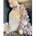 Sand White Fog Pink Balloons Garland, 144pcs Blush Beige White Neutral Pink Balloons for Princess Girls Baby Shower Bridal Shower Wedding Birthday Boho Party Decorations