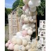 Sand White Fog Pink Balloons Garland, 144pcs Blush Beige White Neutral Pink Balloons for Princess Girls Baby Shower Bridal Shower Wedding Birthday Boho Party Decorations