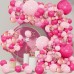 Pink Valentine's Balloons Garland Arch Kit,154pcs Hot Red Pink Light Pink Rose Gold Confetti Balloons for Valentine's Day Girl Women Bridal Shower Mother's Day Wedding Birthday Party Decorations