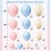 Gender Reveal Balloons Garland Kit, 124pcs Dusty Pink and Dusty Blue Sand White Balloons for Boy or Girl Gender Reveal Baby Shower Party Decoration…