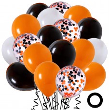 Halloween Latex Balloons 70Pack, 12inch Black Orange White Confetti Halloween Ballons for Halloween Birthday Hocus Pocus Party Decorations