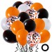 Halloween Latex Balloons 70Pack, 12inch Black Orange White Confetti Halloween Ballons for Halloween Birthday Hocus Pocus Party Decorations