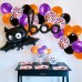 70 Pack Halloween Party Balloons,12inch Black Purple Orange Confetti Halloween Ballons Garland Kit for Halloween Birthday Hocus Pocus Party Decorations