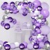 Purple Balloons Garland Arch Kit,144pcs Lavender Purple Pastel Purple Confetti Balloons with Silver White Ballons for Girl Butterfly Baby Shower Princess Birthday Wedding Party Decoration……