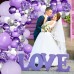 Purple Balloons Garland Arch Kit,144pcs Lavender Purple Pastel Purple Confetti Balloons with Silver White Ballons for Girl Butterfly Baby Shower Princess Birthday Wedding Party Decoration……