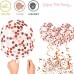 Zesliwy Rose Gold Confetti Balloons, 50 Pack 12 inch White and Rose Gold Latex Balloons with 33 Feet Rose Gold Ribbon for Birthday Party Wedding Graduation Bridal Shower