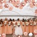 Zesliwy Rose Gold Confetti Balloons, 50 Pack 12 inch White and Rose Gold Latex Balloons with 33 Feet Rose Gold Ribbon for Birthday Party Wedding Graduation Bridal Shower