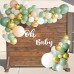 Sage Green White Gold Balloons, 50 pcs Sage Green Blush Gold Confetti Latex Balloon for Birthday Baby Shower Wedding Bridal Shower Eucalyptus Party Decorations…