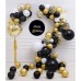 Zesliwy Black Gold Confetti Balloons 50 pack - 12 Inch Gold White and Black Confetti Balloons with Ribbons for Graduation Birthday Wedding Party Decorations…