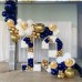 Navy Blue Gold Balloons Garland Kit, 131 pcs Navy Blue Gold White Confetti Balloons Arch Kit with Balloon Accessories for Birthday Party Baby Shower Wedding Graduation Class of 2020 Prom Decorations