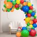 Fiesta Balloons Garland Arch Kit,117pcs Rianbow Confetti Balloons in 4 Size 18"12"10"5" Latex Balloons for Birthday Party Carnival Circus Fiesta Wedding Party Decorations.