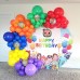 Fiesta Balloons Garland Arch Kit,117pcs Rianbow Confetti Balloons in 4 Size 18"12"10"5" Latex Balloons for Birthday Party Carnival Circus Fiesta Wedding Party Decorations.