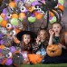 Halloween Balloons Garland Kit, 123pcs Black Purple Orange Green Dot Balloons with 3D Bat Stikcer Spider Web for Halloween Theme Party Supplies Decorations